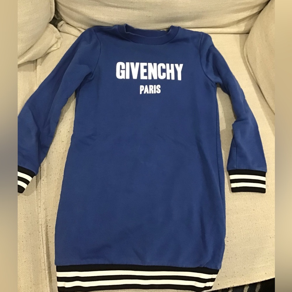 Givenchy Blue Long Sleeve Sweatshirt dress